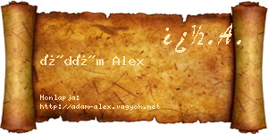 Ádám Alex névjegykártya