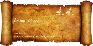Ádám Alex névjegykártya